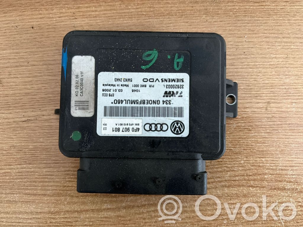 Audi A6 S6 C6 4F Module de commande de frein à main 