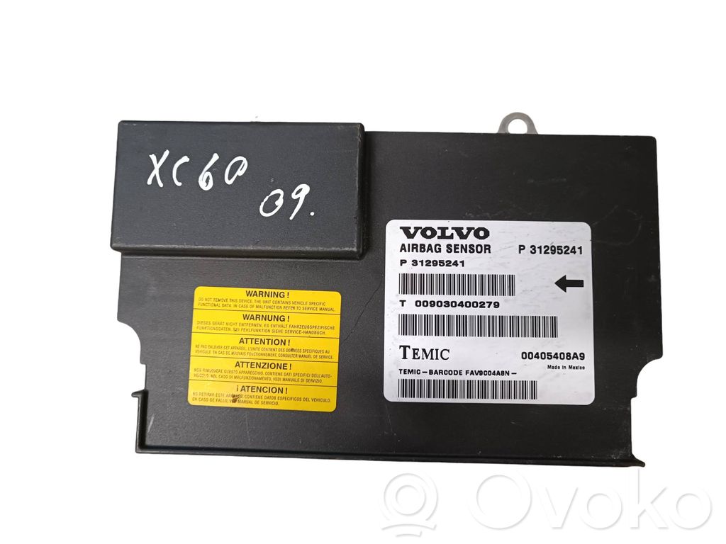 Volvo XC60 Oro pagalvių valdymo blokas 