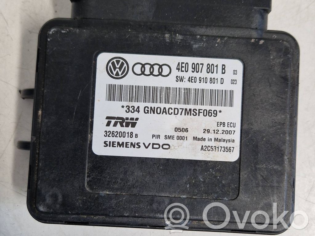 Audi A8 S8 D3 4E Hand brake control module 