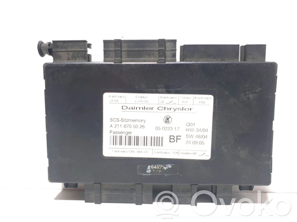 Module de commande de siège   A2118700726,A2118705026
