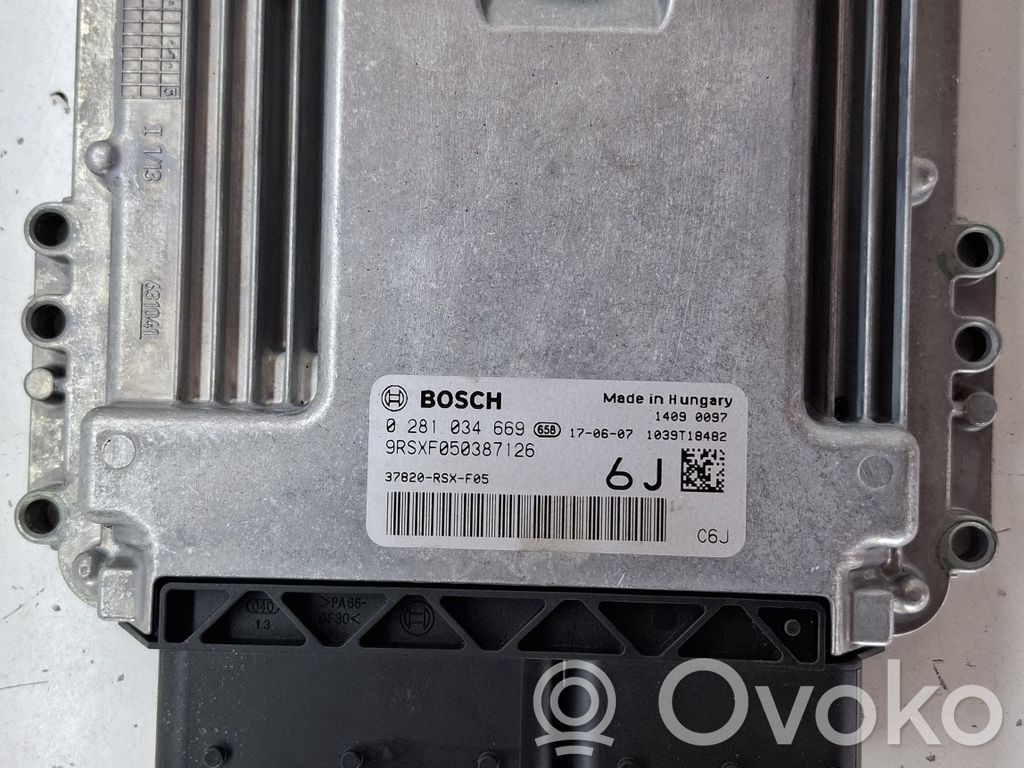Sterownik / Moduł ECU   0281034669,37820RSXF05