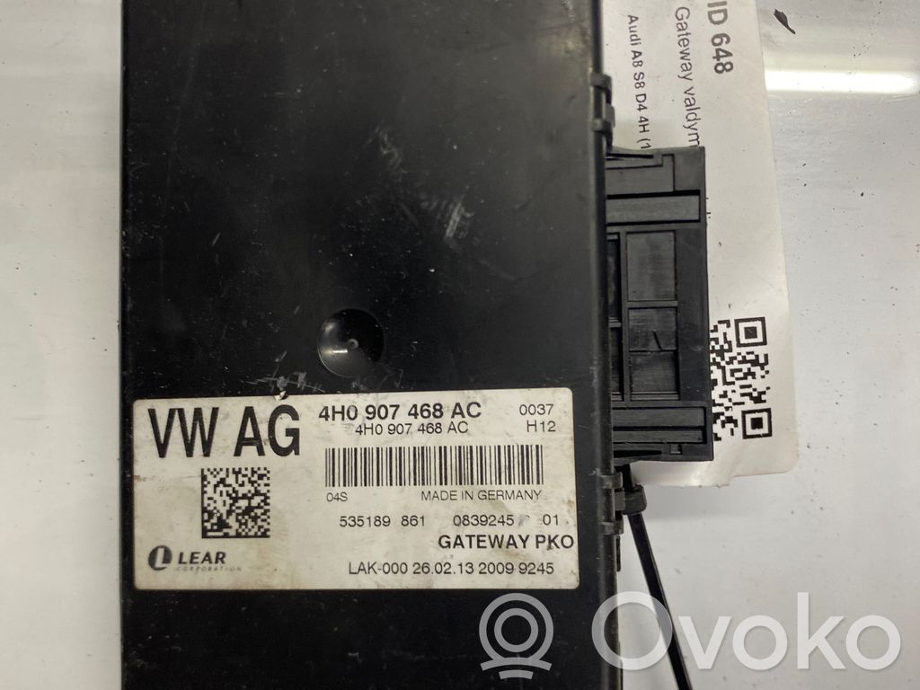 Audi A8 S8 D4 4H Gateway control module 