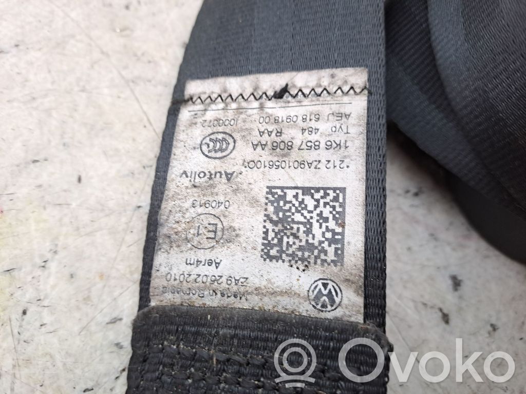 Volkswagen Golf VI Ceinture de sécurité arrière