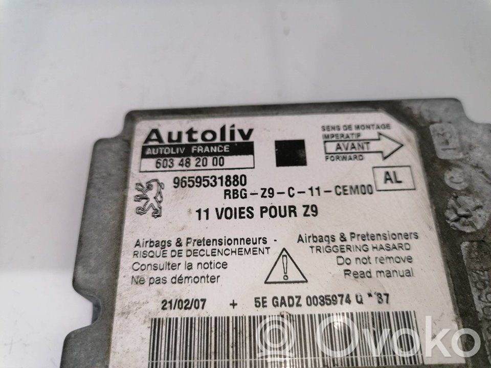 Peugeot 607 Unitate/modul de comandă airbaguri 
