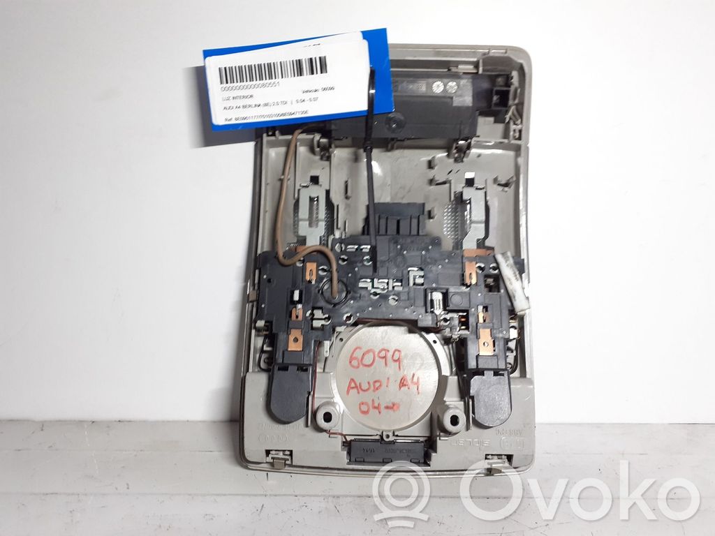 Audi A4 S4 B6 8E 8H Rivestimento della console di illuminazione installata sul rivestimento del tetto