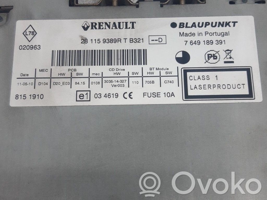 Renault Scenic III -  Grand scenic III Panel / Radioodtwarzacz CD/DVD/GPS 