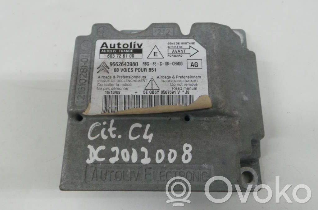 Citroen C4 I Airbag control unit/module 
