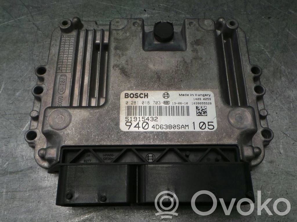 Engine control unit/module   51915432,0281018703,1902033,4D6380SAM