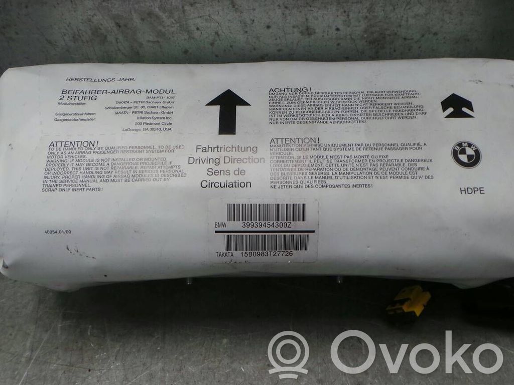 BMW 3 E46 Keleivio oro pagalvė 