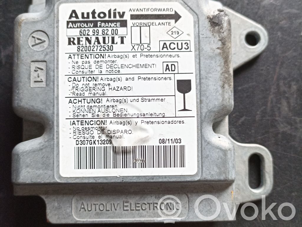 Airbag control unit/module   8200272530,602998200
