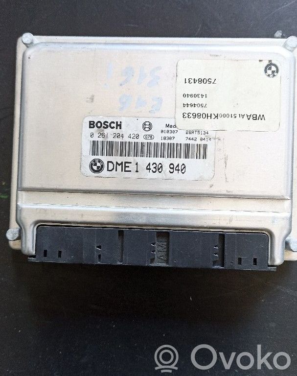 Dzinēja vadības bloks   0261204420,BOSCH,DME1430940