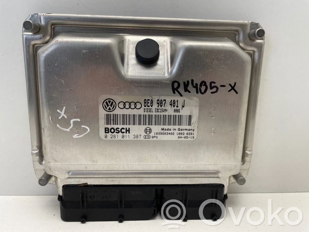 Engine control unit/module   8E0907401J,1039S03402,0281011387