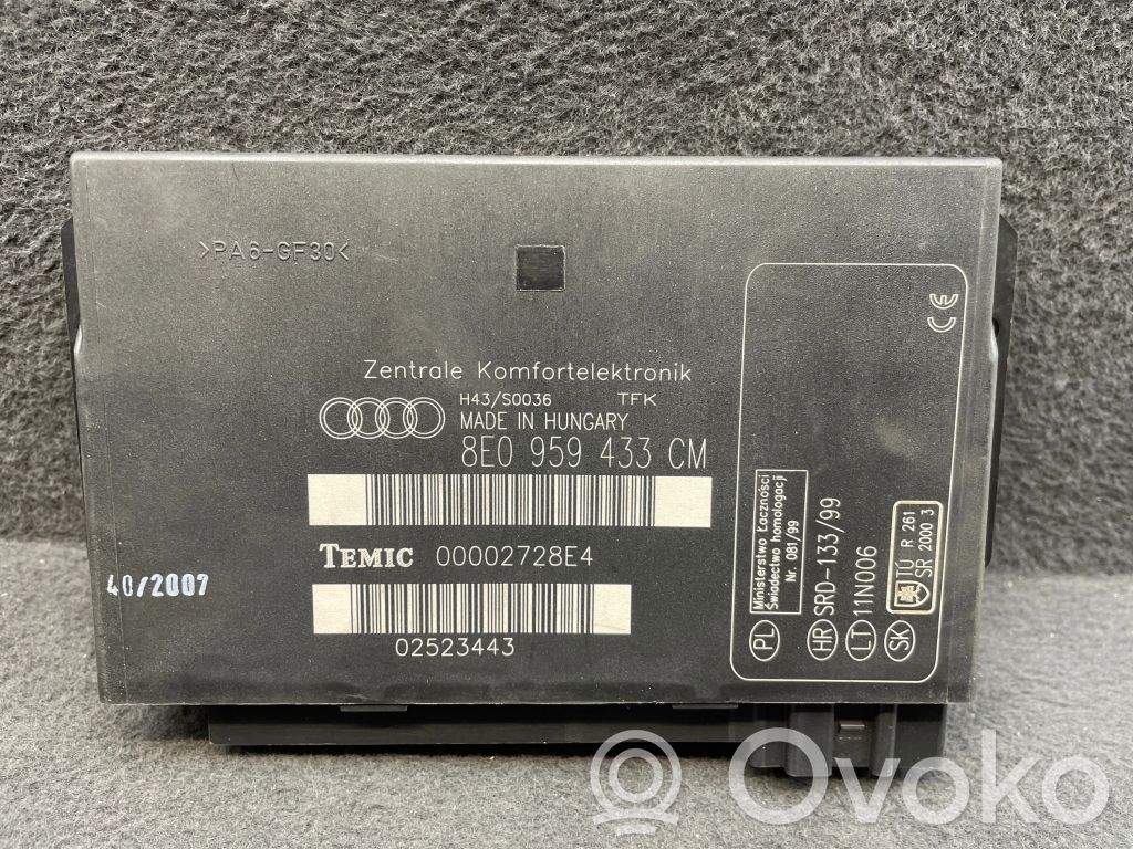 Audi A4 S4 B7 8E 8H Mukavuusmoduuli 