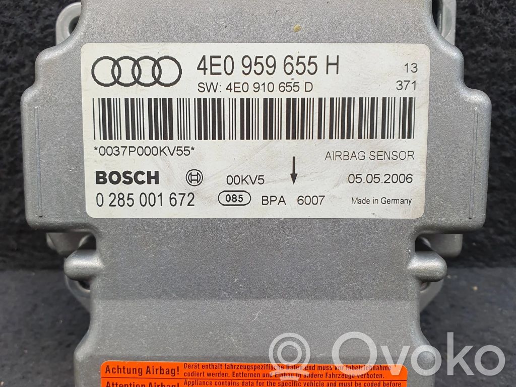 Airbag control unit/module   4E0959655H,4E0910655D,0285001672