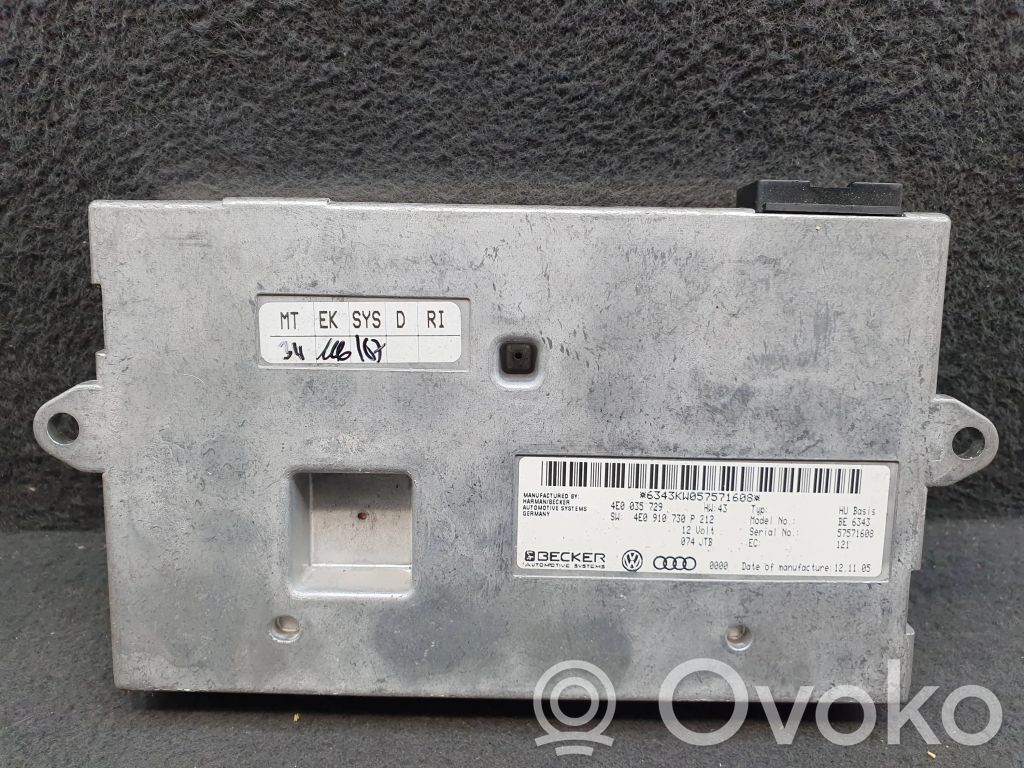Audi A8 S8 D3 4E MMI control unit 