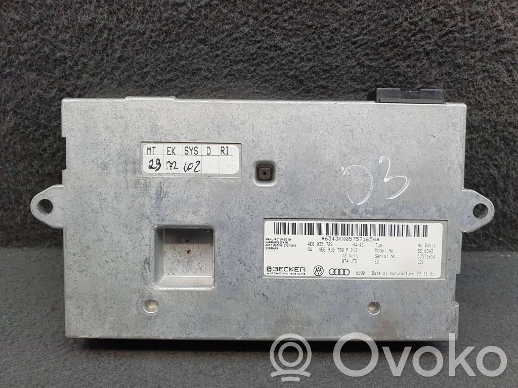 MMI control unit   4E0910730P,4E0035729