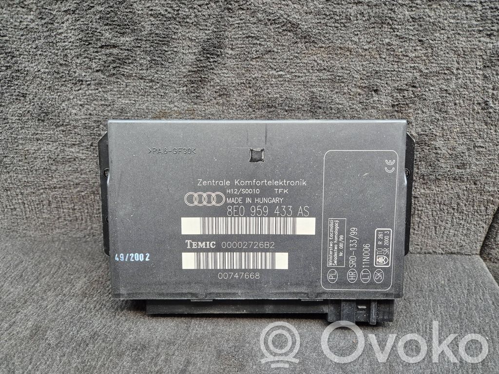 Audi A4 S4 B6 8E 8H Mukavuusmoduuli 