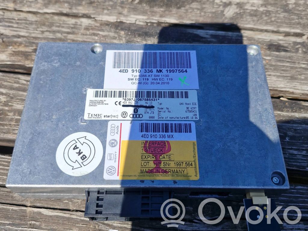 Audi A6 S6 C6 4F Bluetoothin ohjainlaite/moduuli 