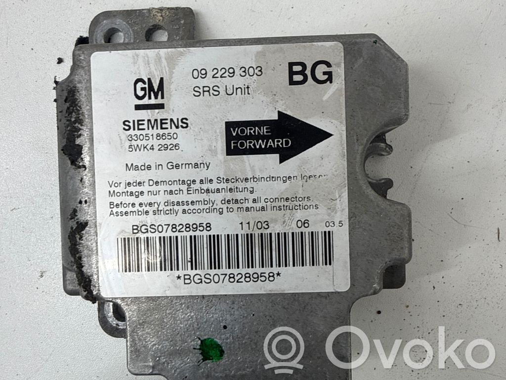 Opel Zafira A Unitate/modul de comandă airbaguri 
