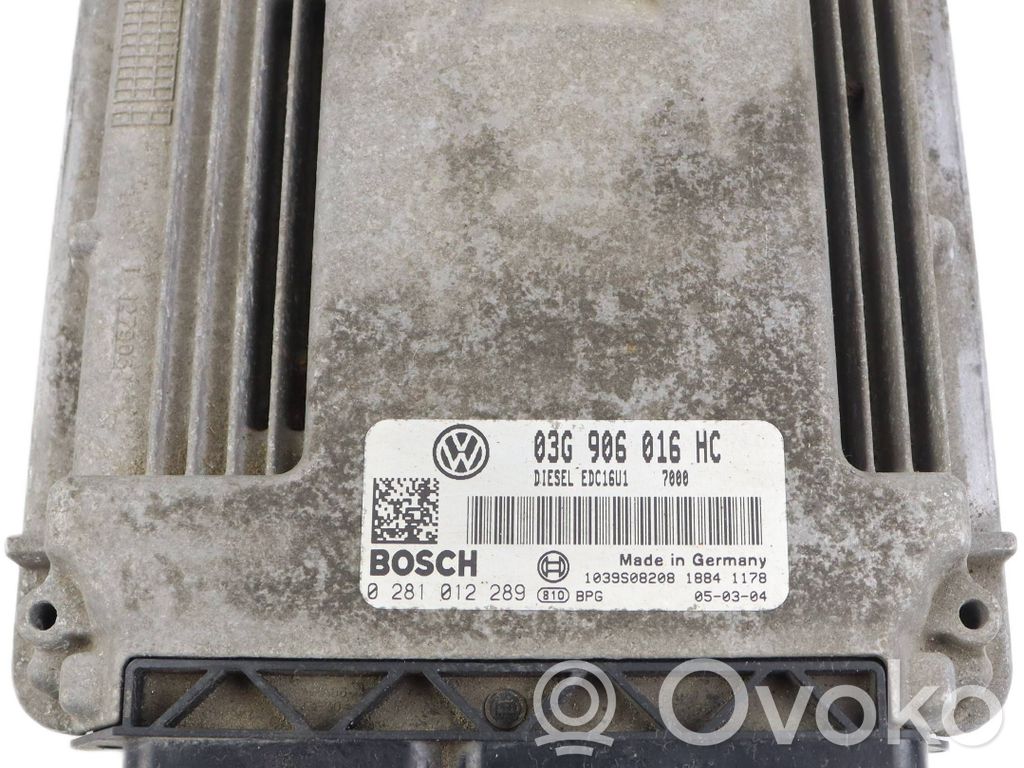 Engine control unit/module   03G906016HC,0281012289,1039S08208