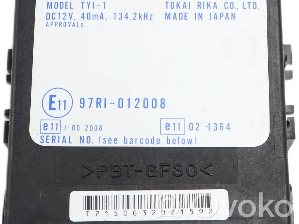 Toyota Corolla Verso E121 Immobilizer control unit/module 