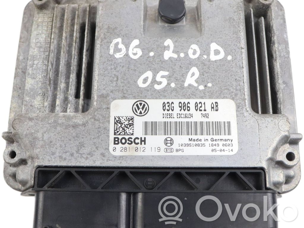 Engine control unit/module   03G906021AB,1039S10835,0281012119