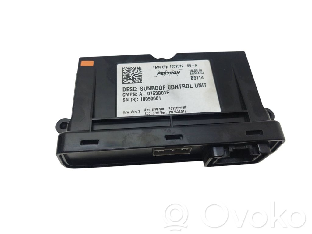 Unité de commande / module de toit ouvrant   100751200A,P0753P03K,P0753B01B,10093661,A0753G01F