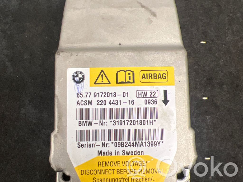 Unidad de control/módulo del Airbag   9172018,220443116,331917201,31917201