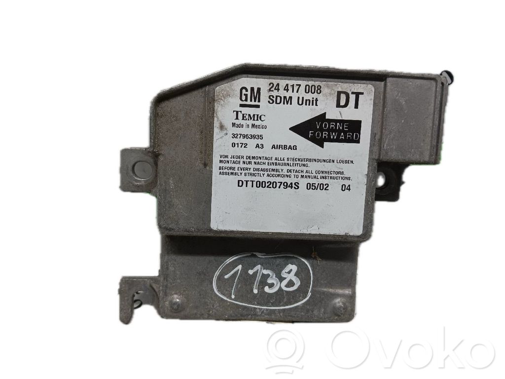 Opel Corsa C Airbag control unit/module 