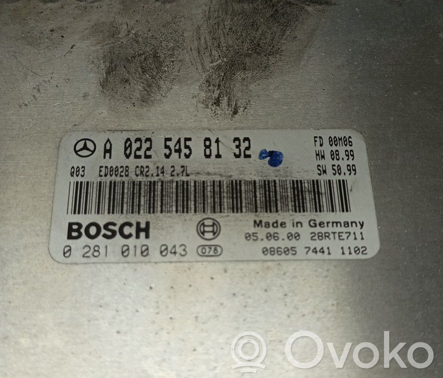 Engine control unit/module   A0225458132,0281010043,ZACK