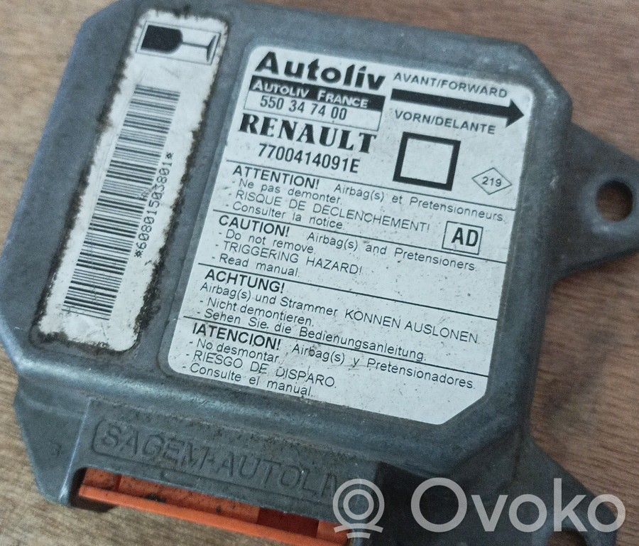 Airbag control unit/module   550347400,7700414091E,BRUNO
