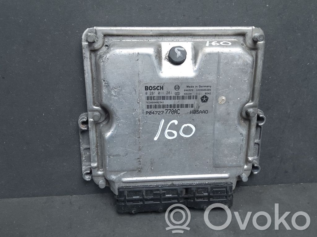 Engine control unit/module ECU   0281011281,P04727770AC,HB5AA0
