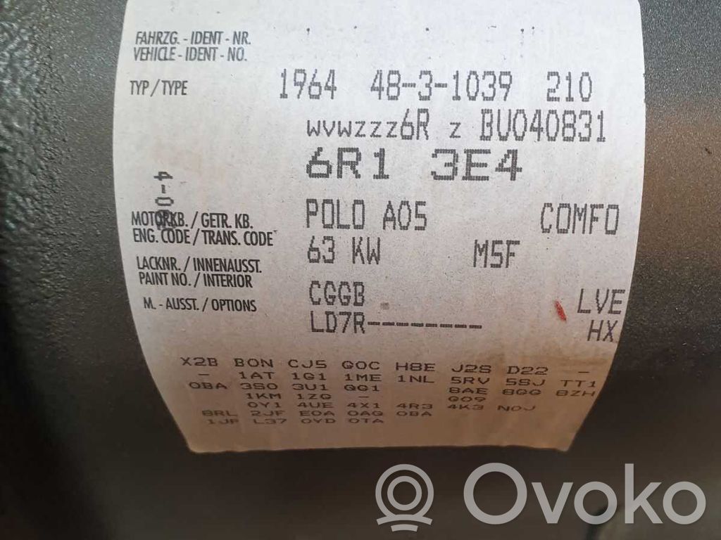 Volkswagen Polo V 6R Cutie viteze manuală cu 5 trepte 