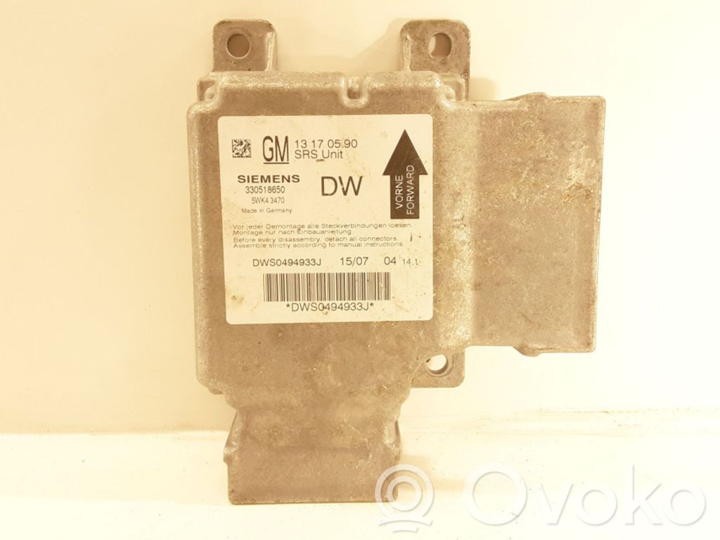 Opel Vectra C Airbag control unit/module 