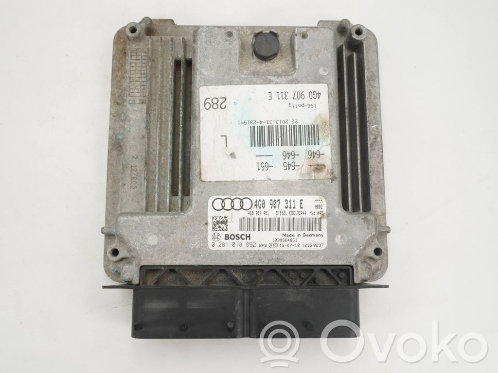 Audi A6 S6 C7 4G Sterownik / Moduł ECU 