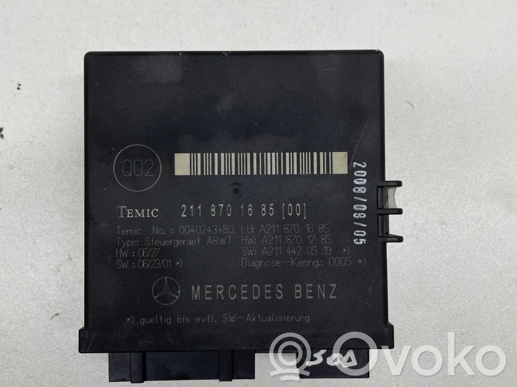 Mercedes-Benz E W211 Tailgate/trunk control unit/module 