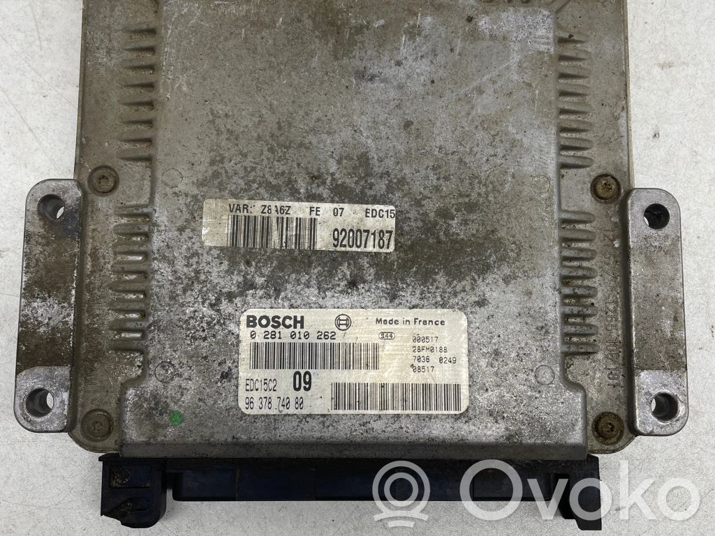 Engine control unit/module   9637874080,92007187,0281010262