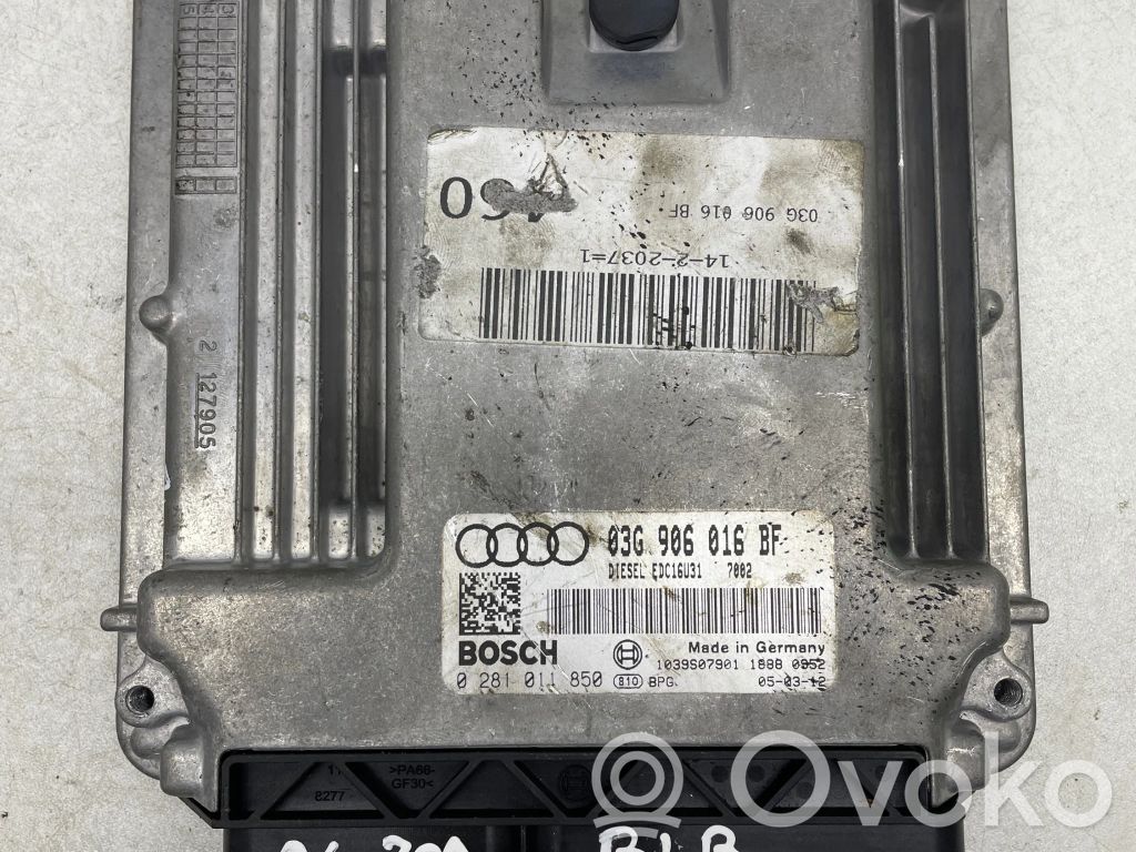 Engine control unit/module   03G906016BF,1039S07901,0281011850,1T0906960