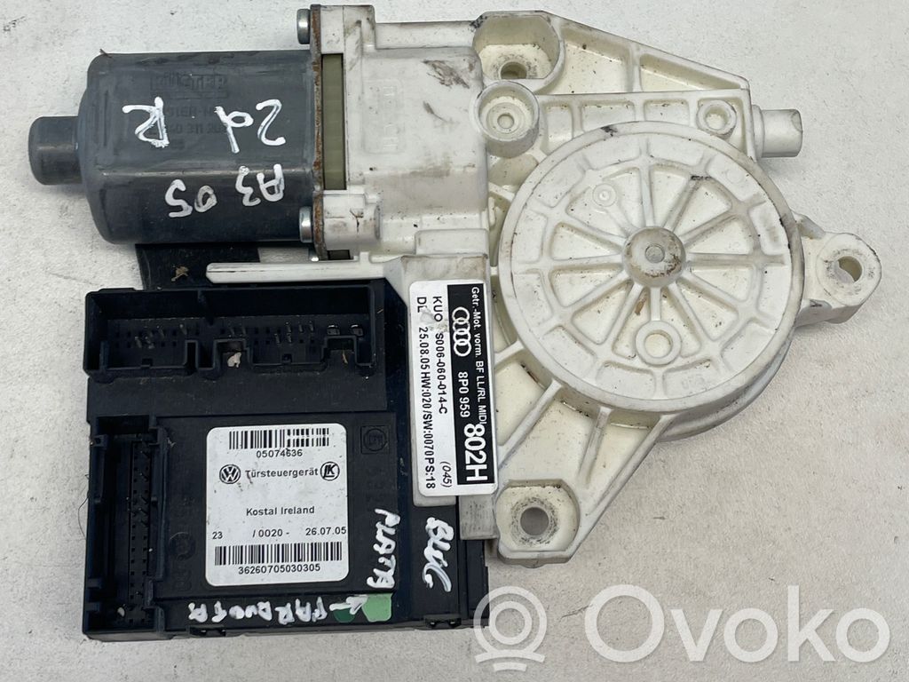 Audi A3 S3 8P Priekšpusē elektriskā loga pacelšanas mehānisma komplekts 