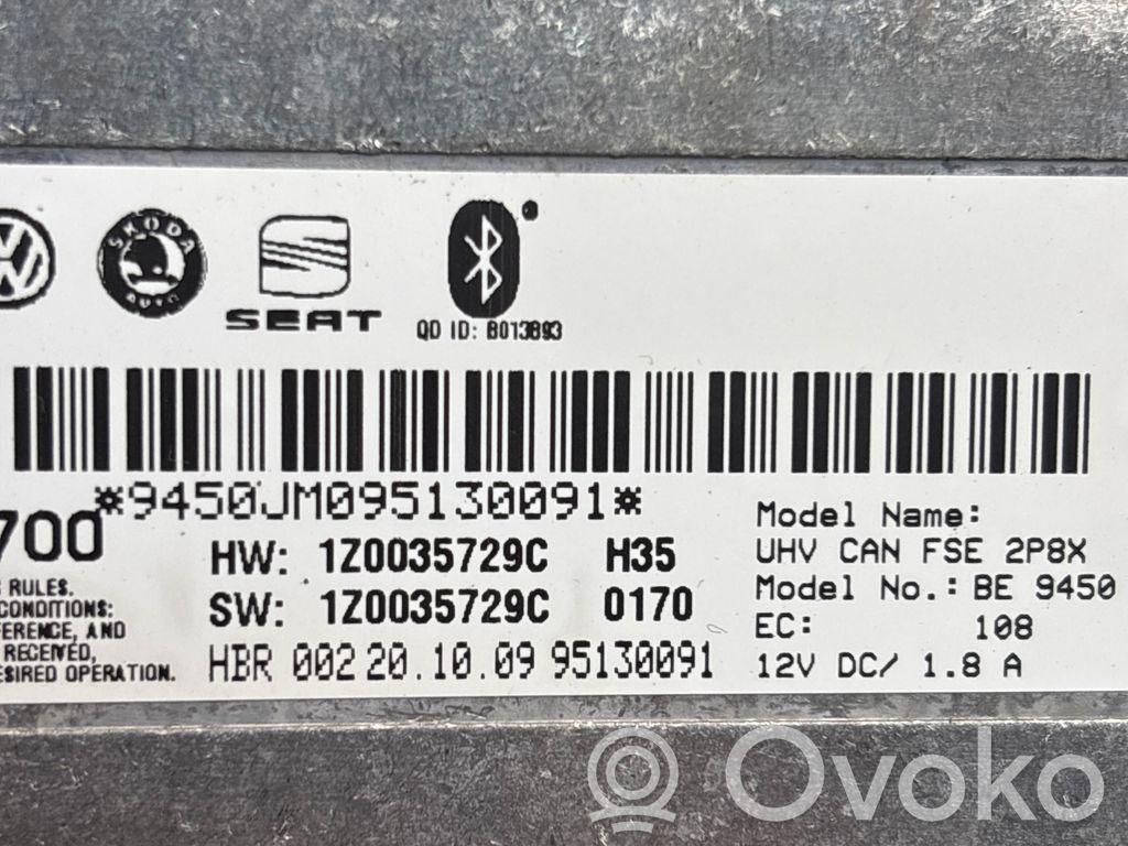 Skoda Octavia Mk2 (1Z) Bluetooth control unit module 