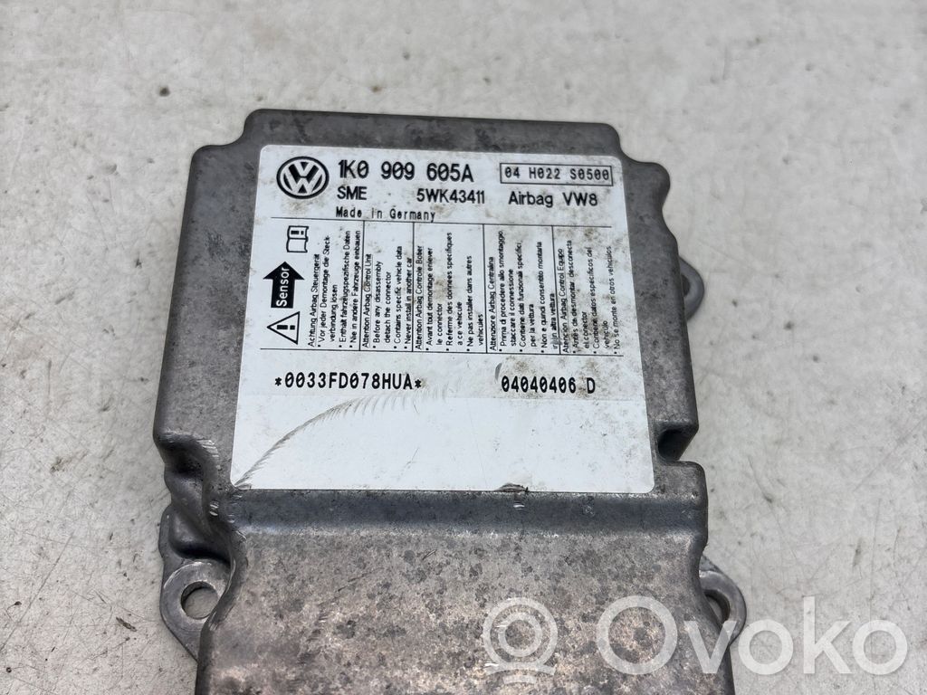 Sterownik / Moduł Airbag   1K0909605A,04040406D,5WK43411,0033FU078HUA,04H022S0500