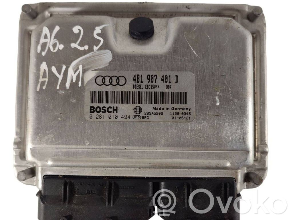 Engine control unit/module   4B1907401D,0281010494