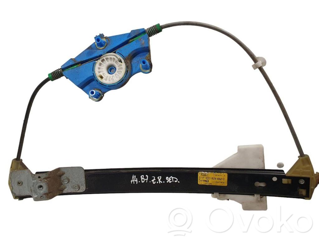 Audi A4 S4 B7 8E 8H Mechanizm podnoszenia szyby tylnej bez silnika 