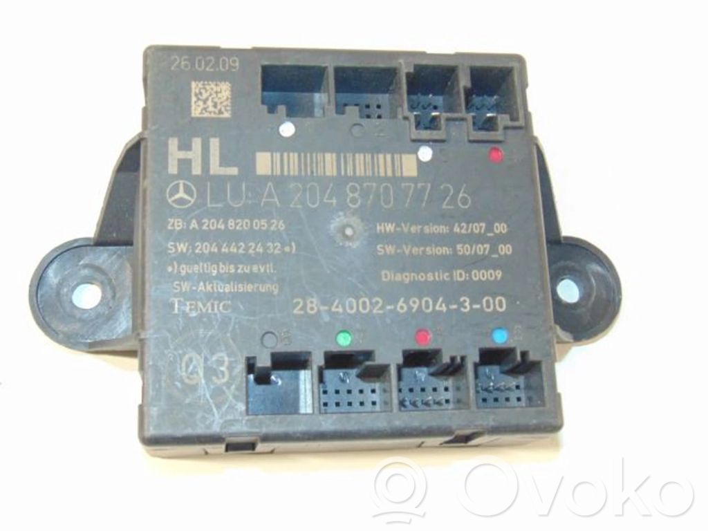 Mercedes-Benz C W204 Door control unit/module 