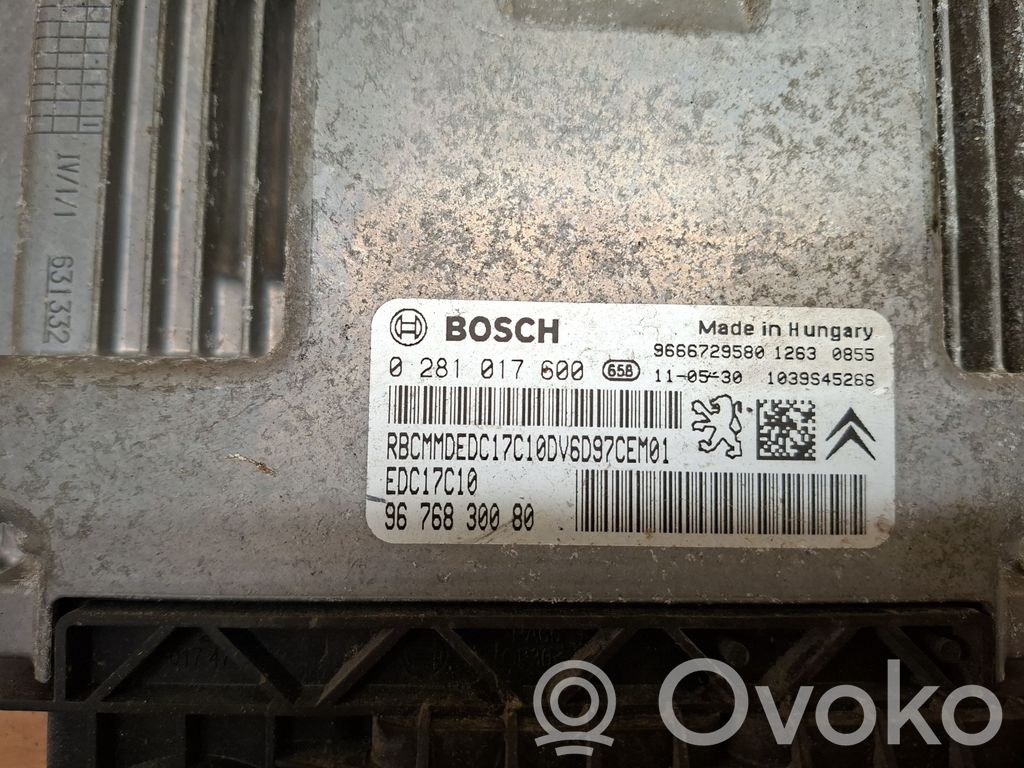Engine control unit/module   9666729580,0281017600,9676830080