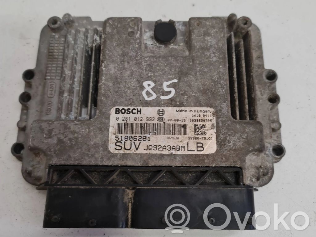 Engine control unit/module   51806261,1039S20725,0281012992,JQ32A3ABM