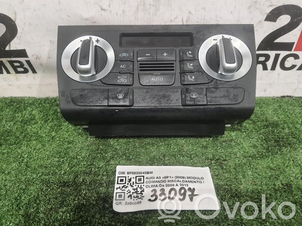 Audi A3 S3 8P Climate control unit 