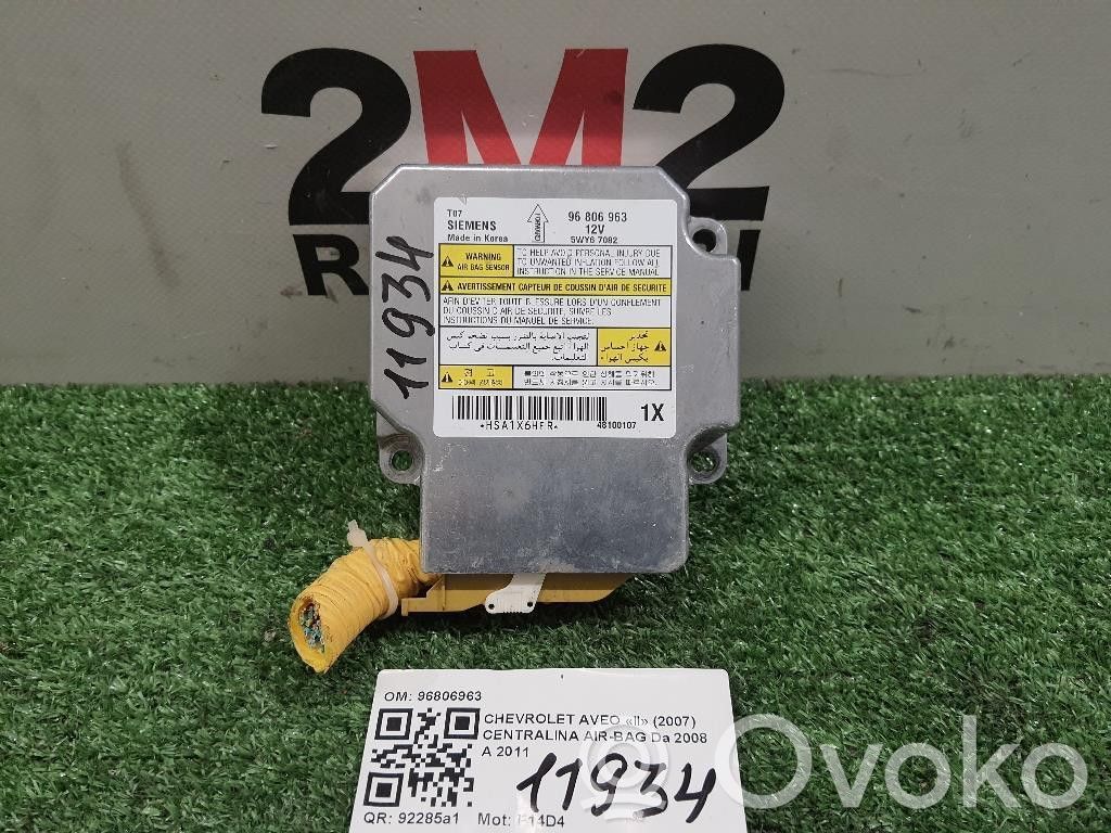 Chevrolet Aveo Airbag control unit/module 