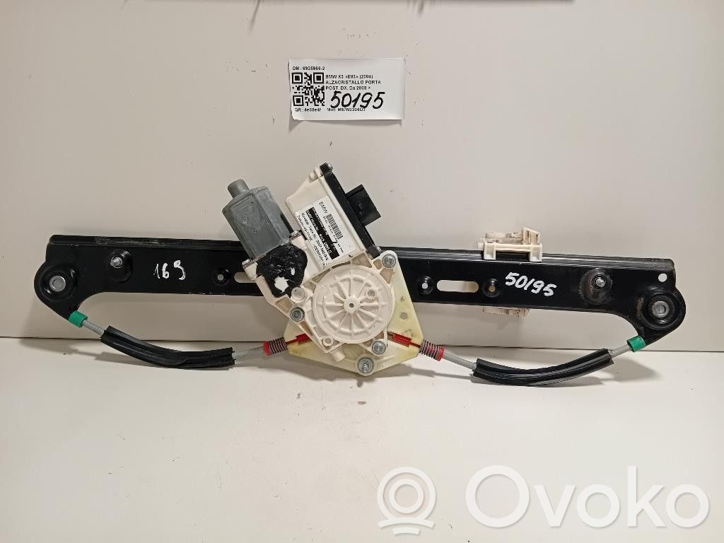 BMW X3 E83 Elektryczny podnośnik szyby drzwi tylnych 