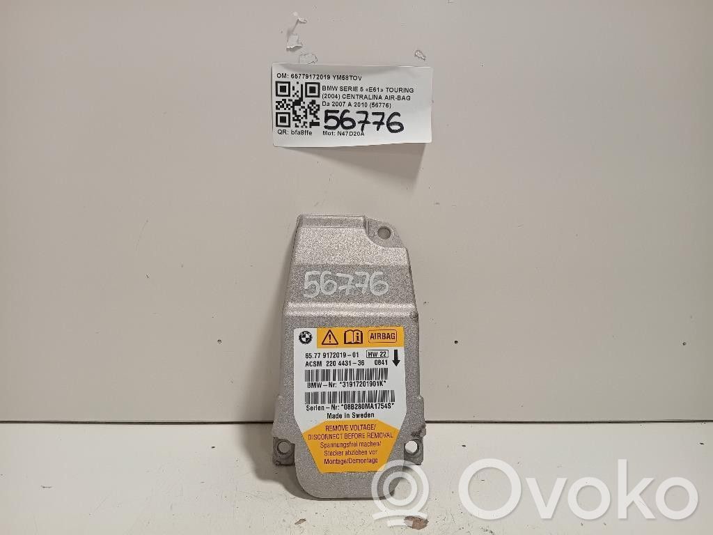 BMW 5 E60 E61 Unitate/modul de comandă airbaguri 